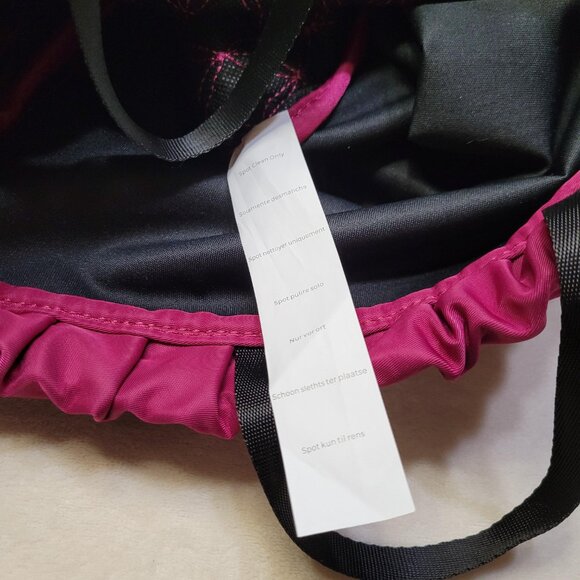 Fabletics - Raspberry, Quilted, Drawstring Backpack/Cinch Sack/Gym Bag EUC - Picture 9 of 10